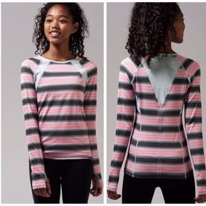 Ivivva Striped Elevate Your Game Gripper Long Sleeve